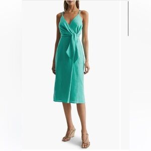 NWT✨Reiss Esme Linen Dress - Aqua